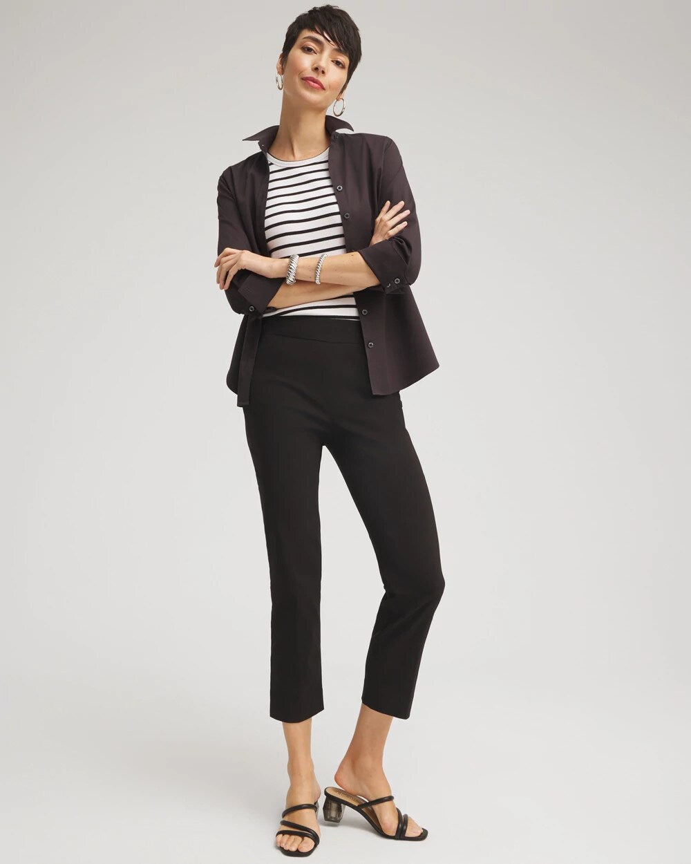 Brigitte Pull-On Slim Cropped Pants