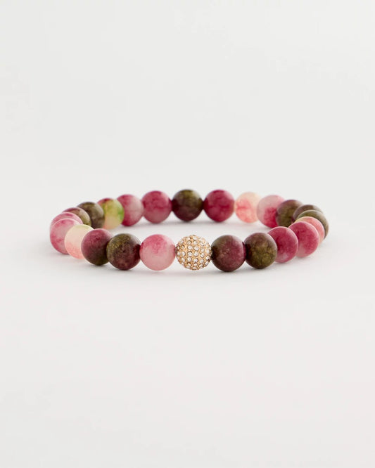 Raspberry Round Stretch Bracelet