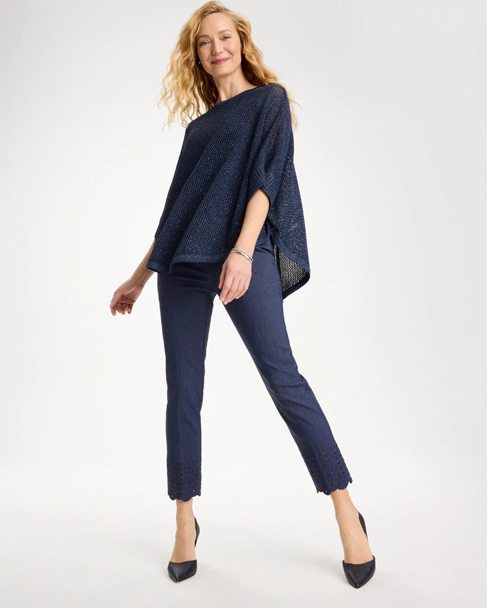 Brigitte Slim Embroidered Pull-On Crop Pant