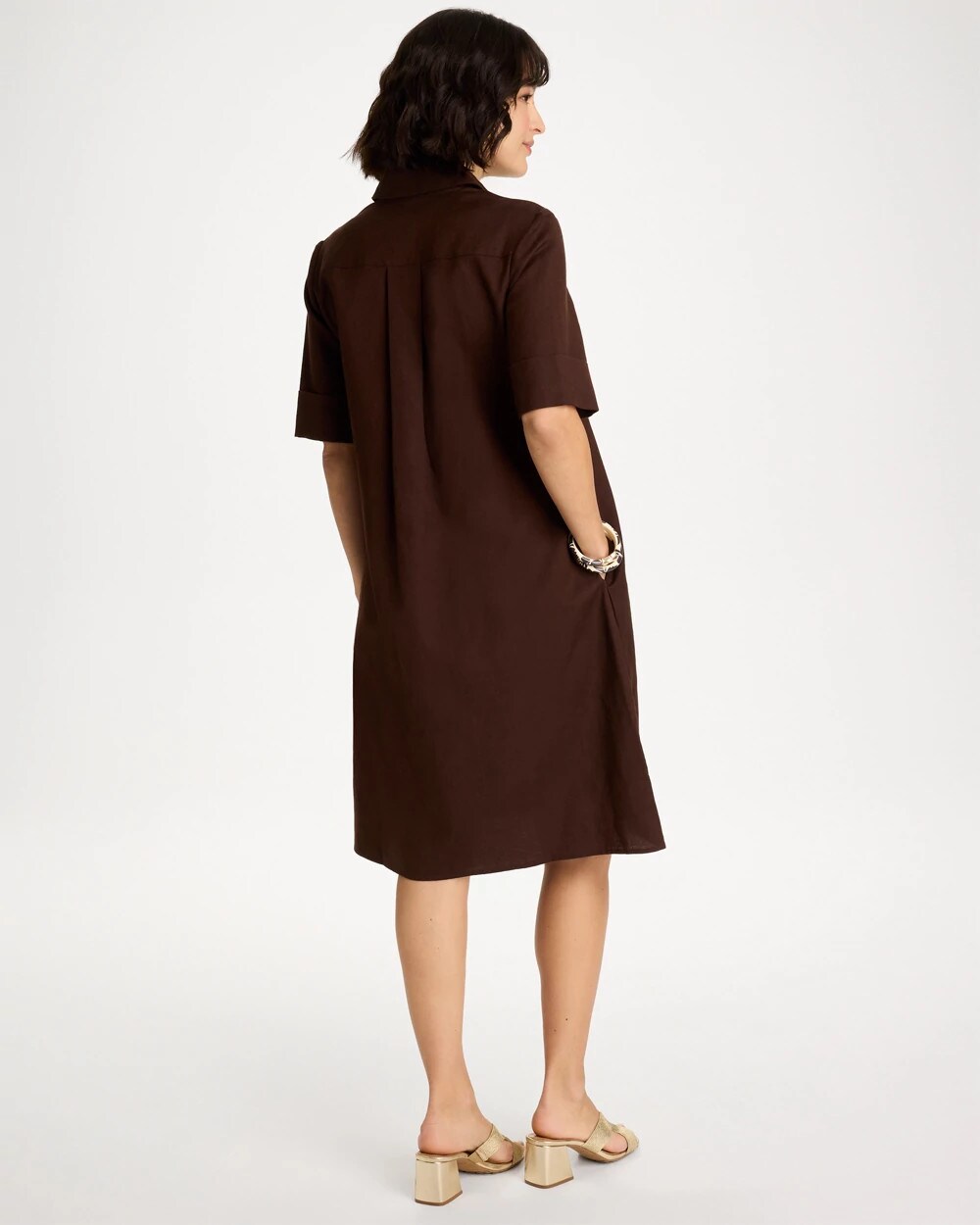 Embellished Linen Popover Dress