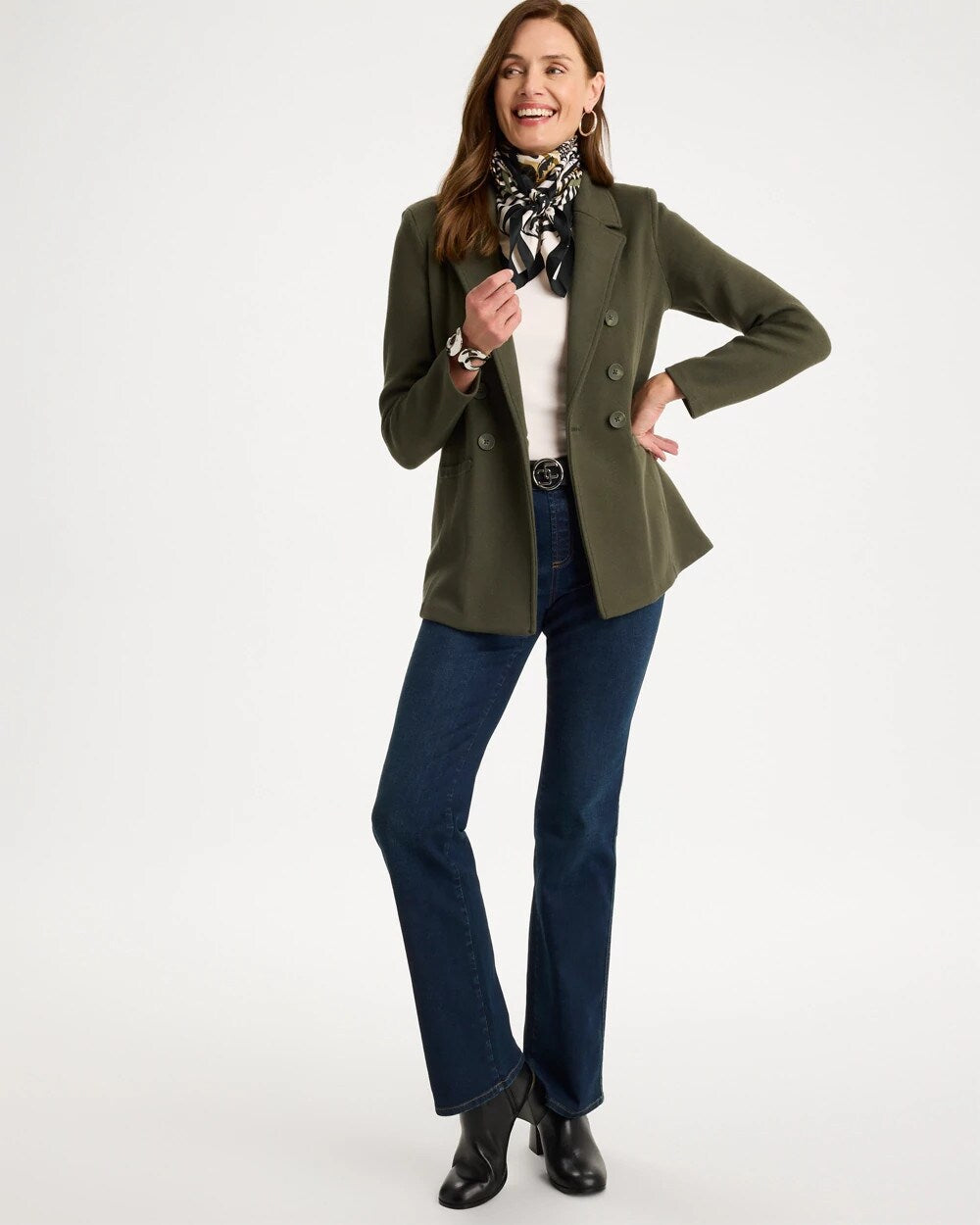 Double-Breasted Sweater Blazer