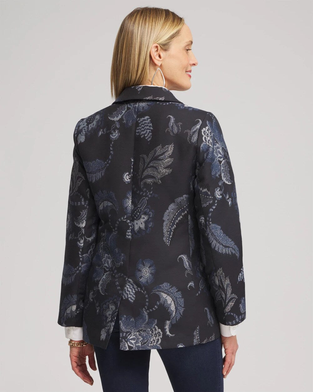 Floral Jacquard Blazer