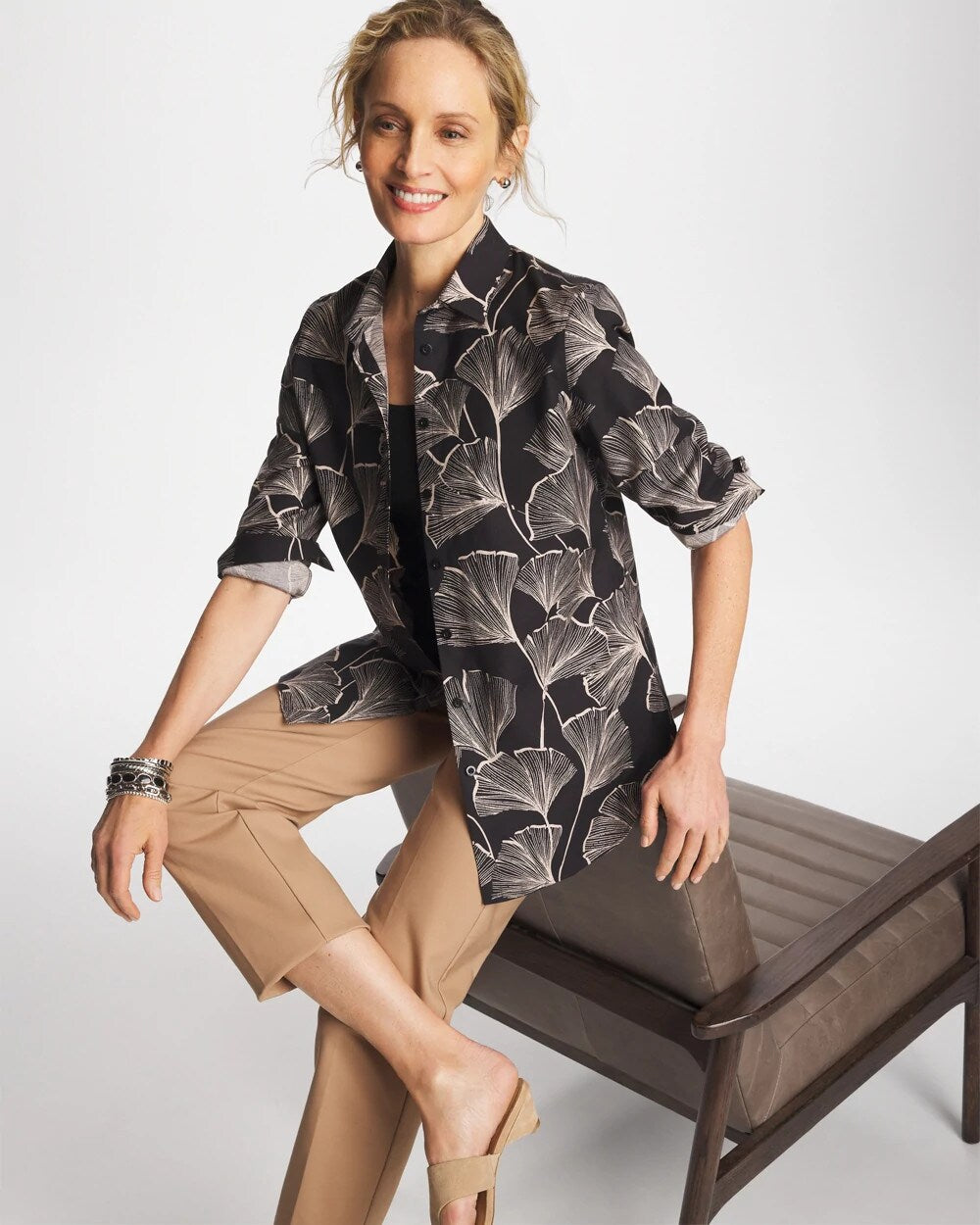 No Iron Stretch Ginkgo Glory Shirt