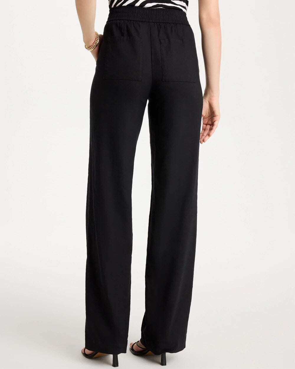 Pull-On Wide-Leg Linen Pants