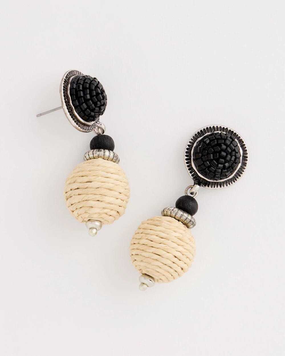 Neutral Wrapped Drop Earrings