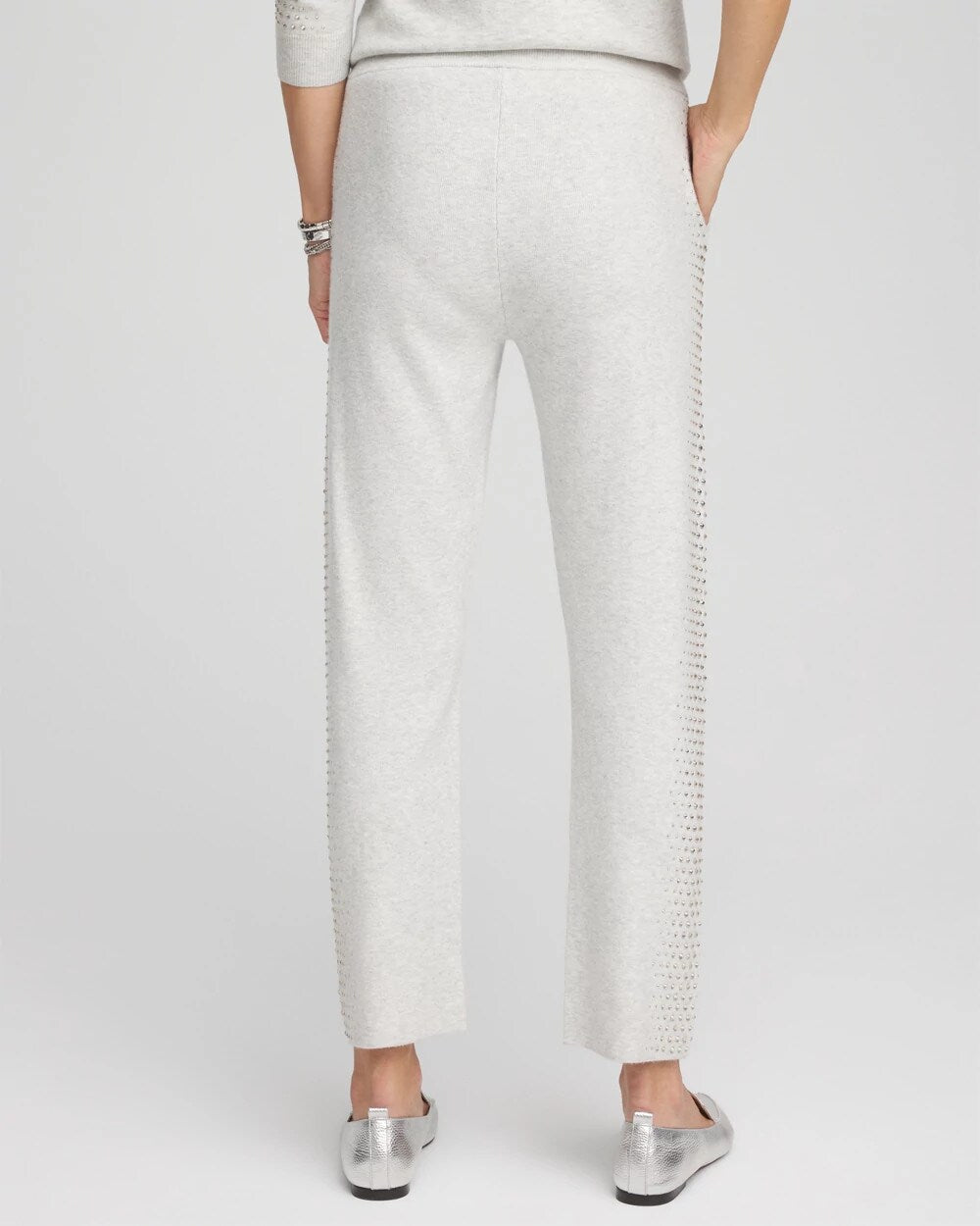 Zenergy Luxe Cashmere Blend Rhinestone Ankle Pants