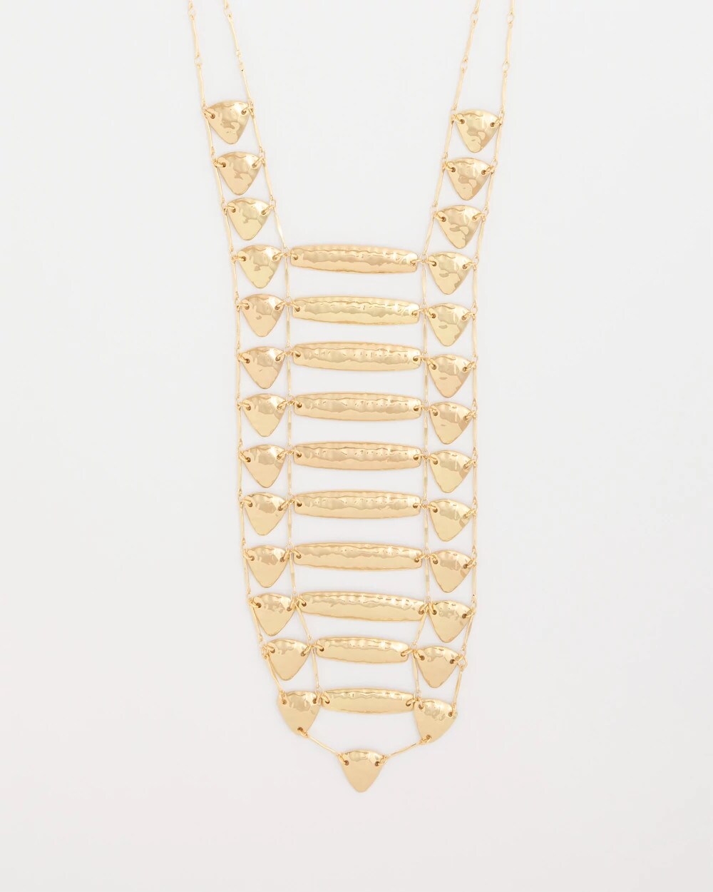 Golden Textured Bib Necklace