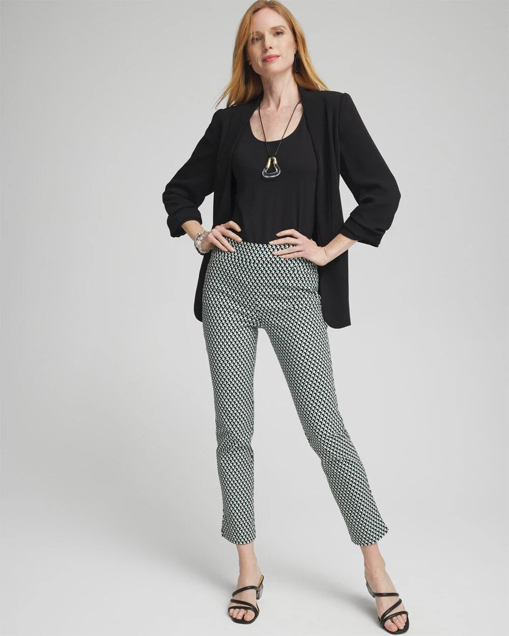 Brigitte Dot Grid Ankle Pants