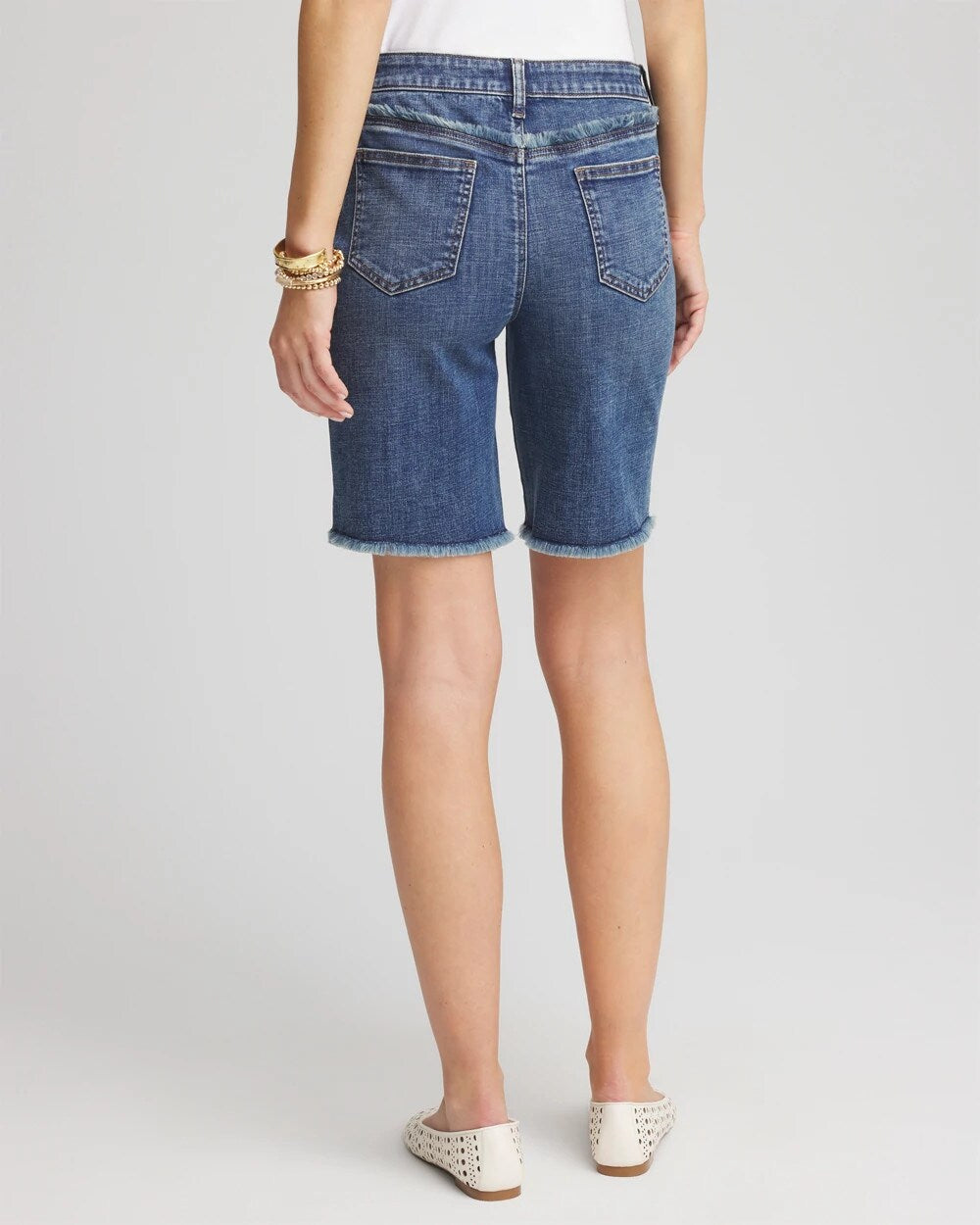 So Slimming Girlfriend Frayed Jean Shorts