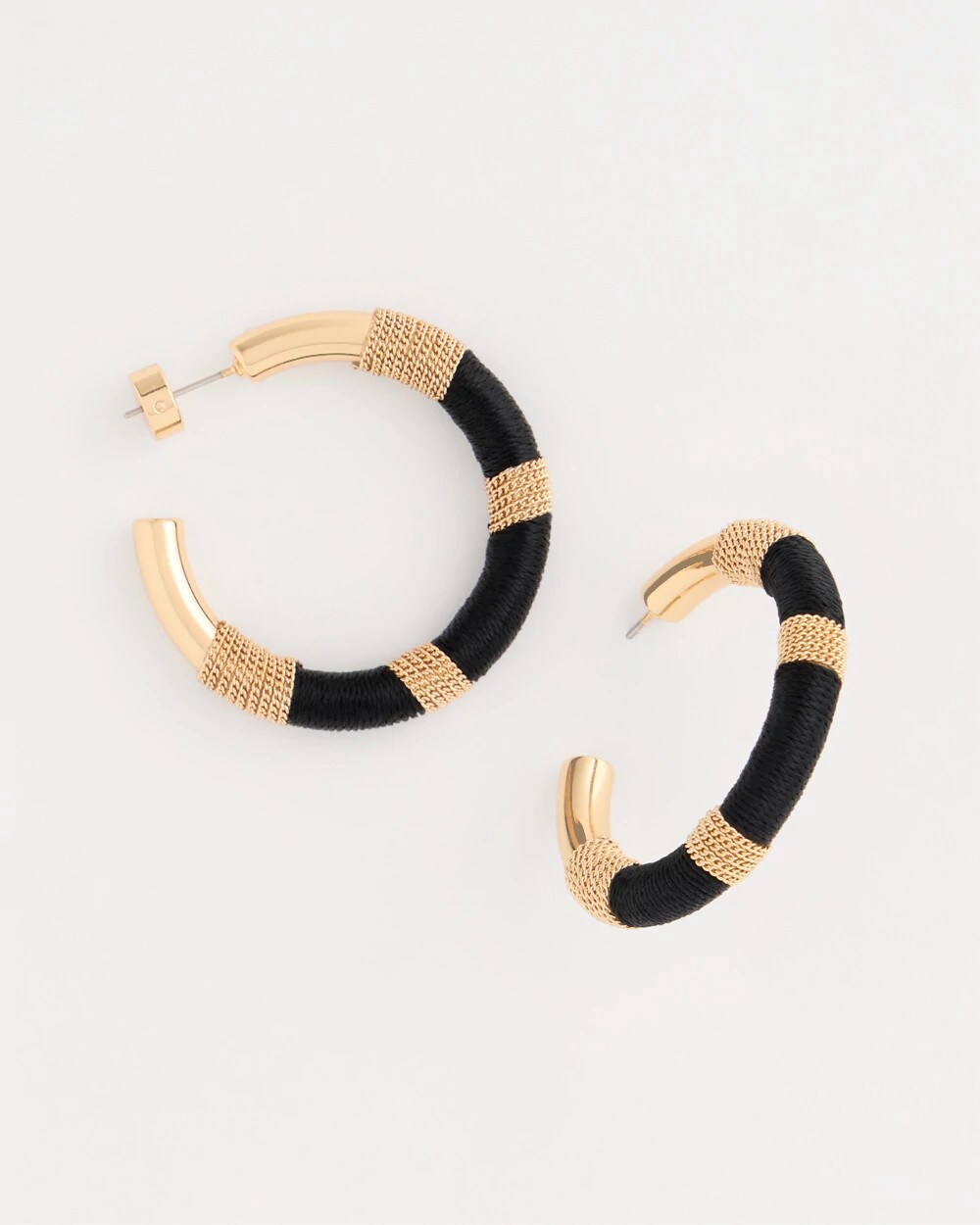 Black Gold Wrapped Hoop Earrings