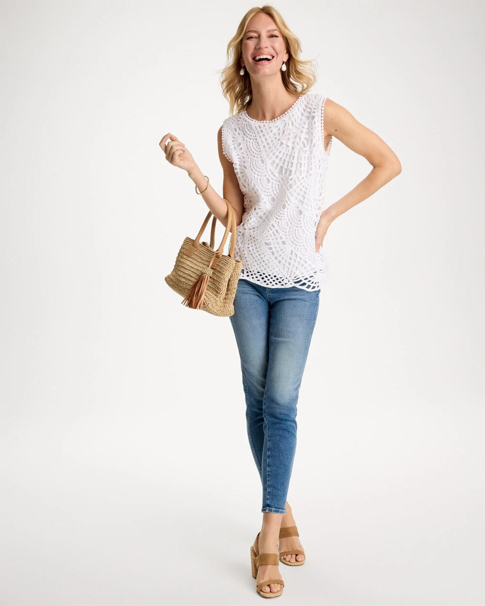 Cotton Crochet Sleeveless Tank