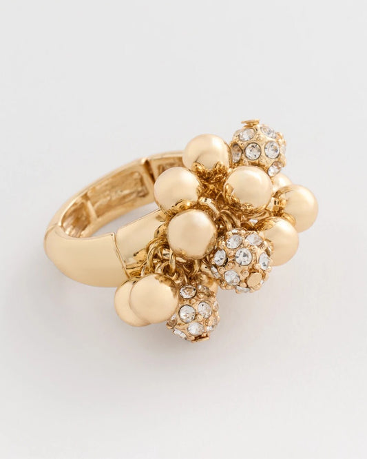 Goldtone Shimmer Stretch Ring