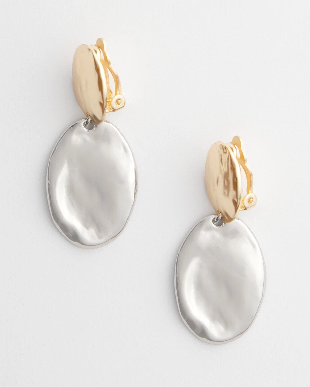 No Droop Mixed-Metal Clip-On Earrings