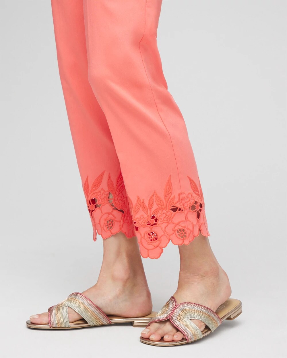 Brigitte Cutout Pull-On Cropped Pants