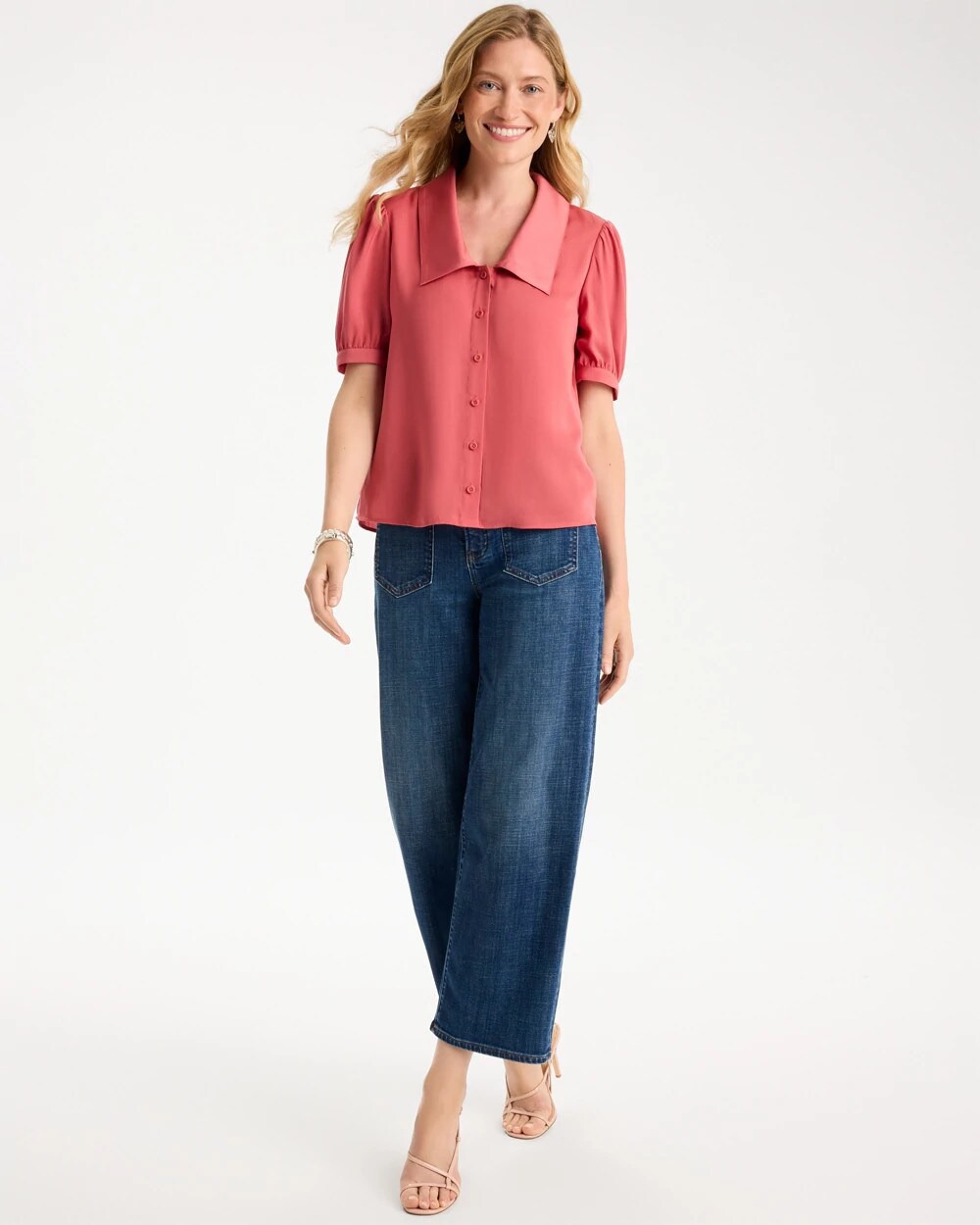 Satin Peter Pan Collar Blouse