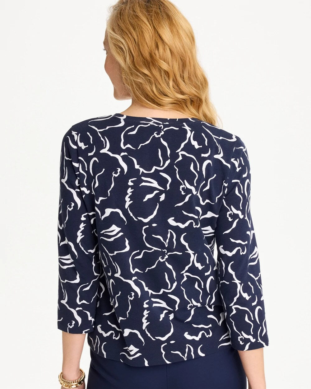 Maya Cotton Stretch 3/4 Sleeve Tee