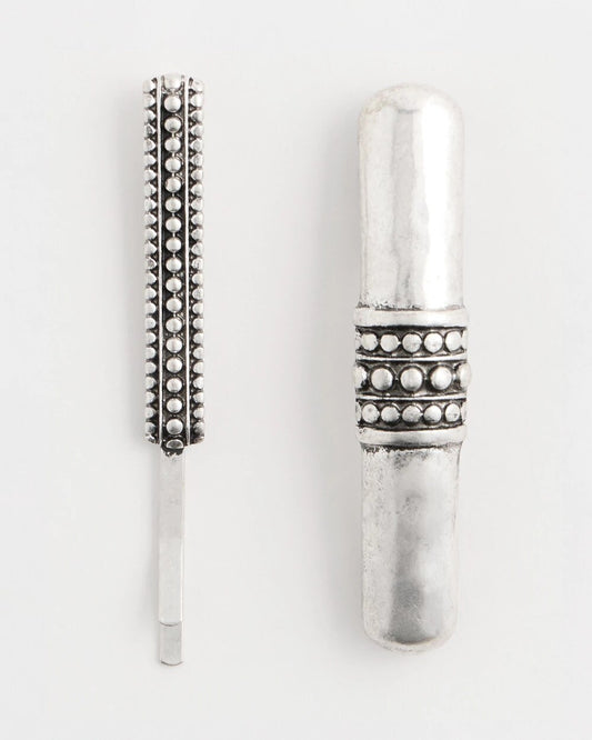 Silvertone Mixed Metal Hair Pin Set