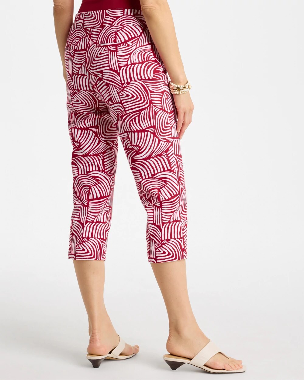 Brigitte Slim Geo Pull-On Capri Pant
