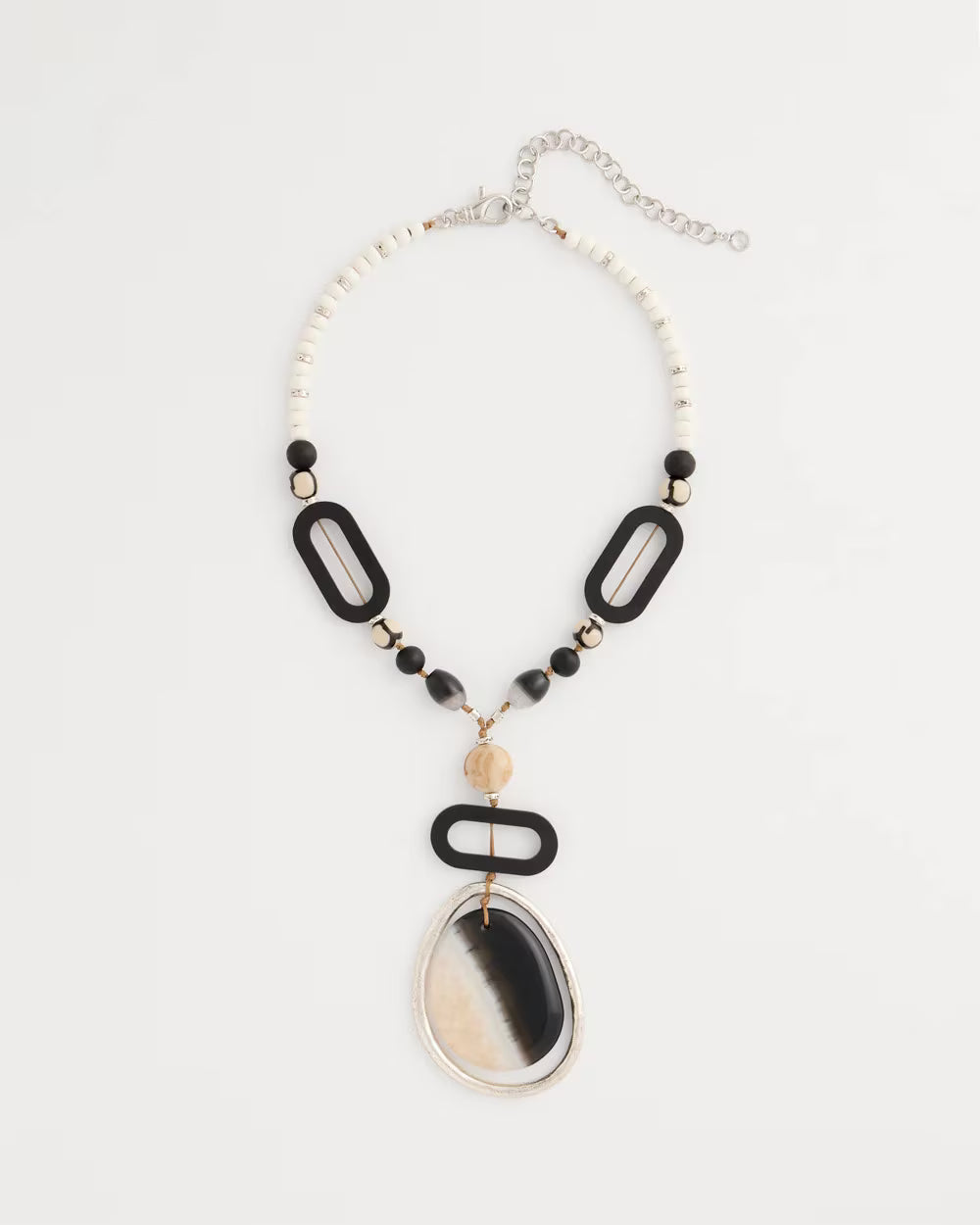 Agate Wood Pendant Necklace