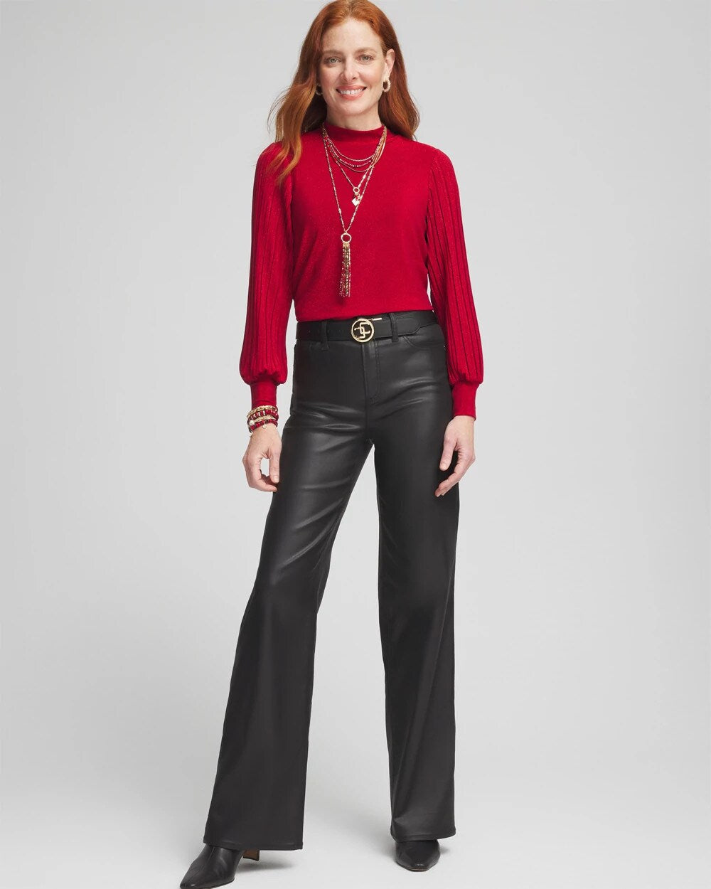 Shimmer Mock-Neck Top
