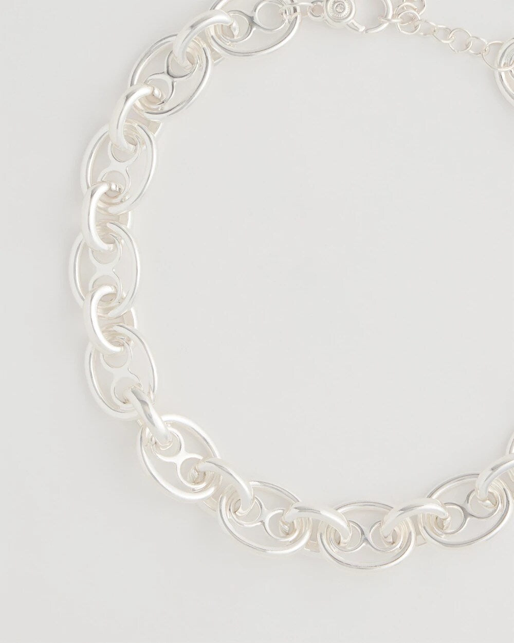 Mariner Silvertone Link Necklace