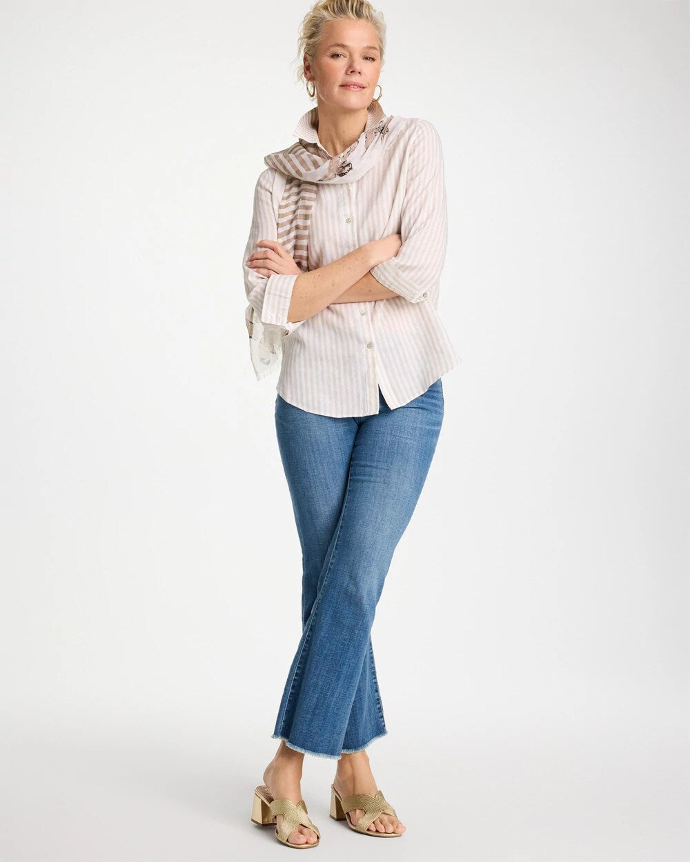 No Iron Striped Linen Shirt