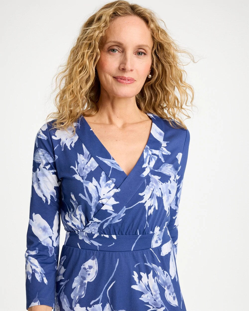 Ponte Surplice Short Dress