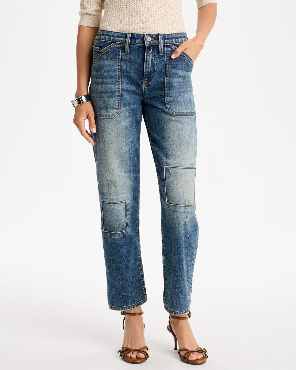 Vintage Boyfriend Utility Crop Jeans
