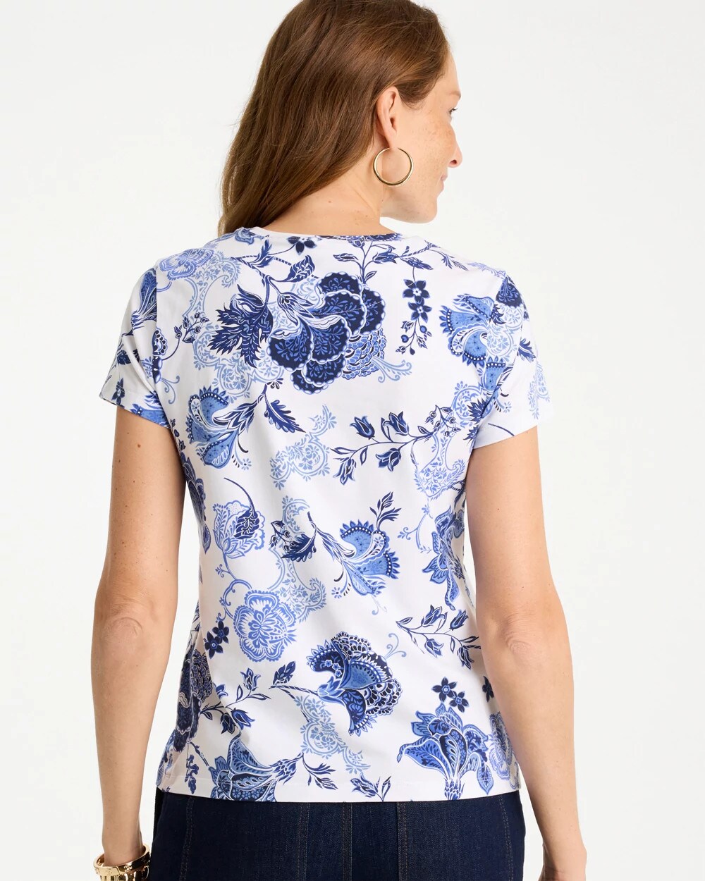Jolene Cotton Stretch Cap Sleeve Tee
