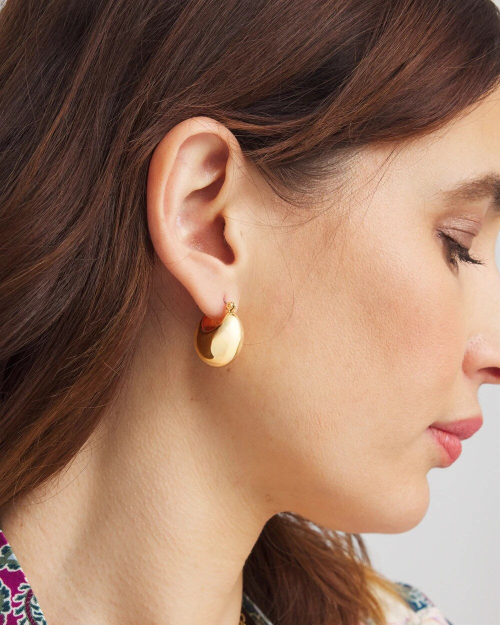 No Droop Gold-Tone Huggie Hoop Earrings