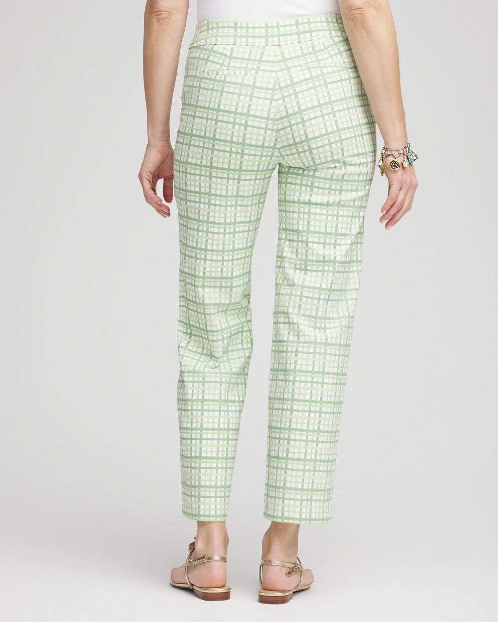 Brigitte Wide Leg Plaid Cropped Pants
