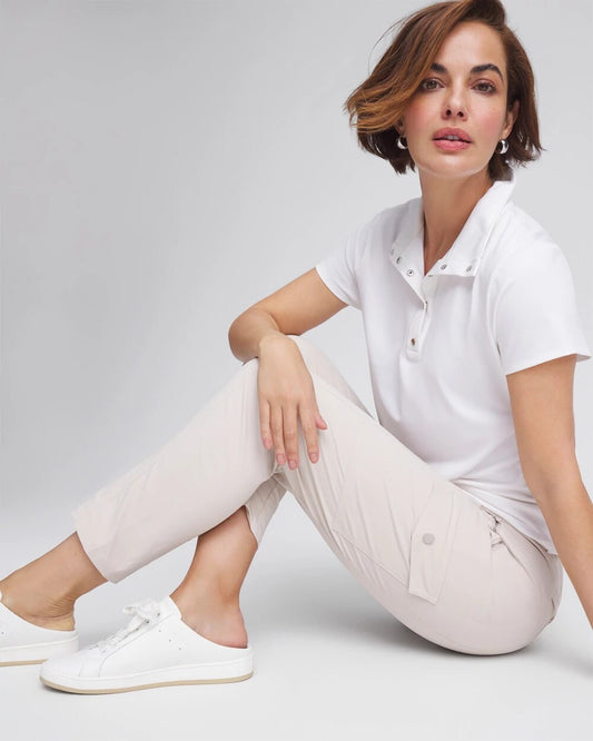 Zenergy Striped Cargo Ankle Pants
