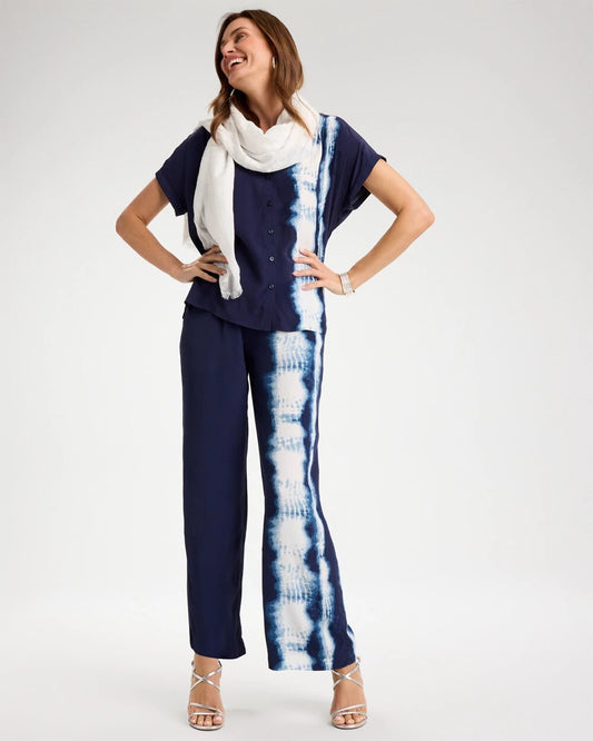 Faux Silk Tie-Dye Palazzo Pants