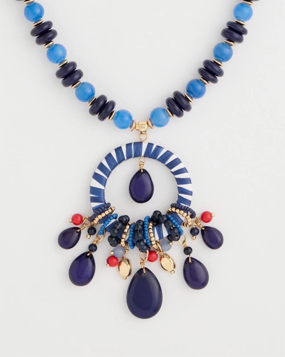 Americana Mixed Media Pendant Necklace