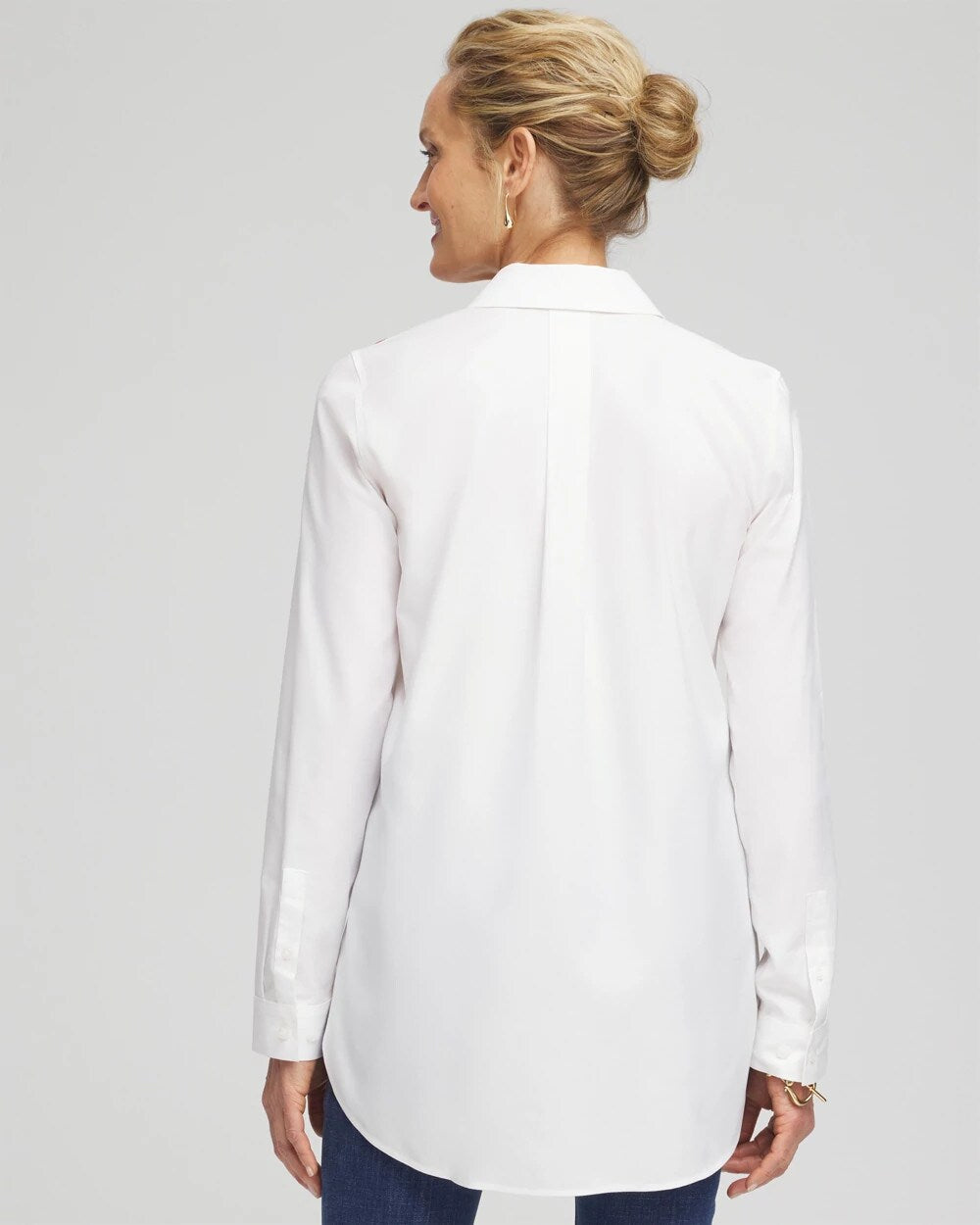 No Iron Placed Floral Tunic