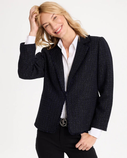 Tweed Fringe Blazer
