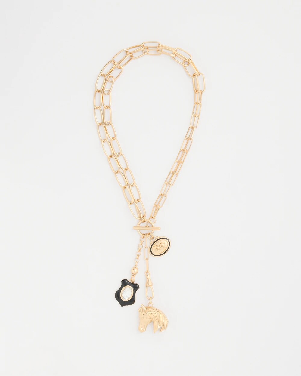 Adjustable Equestrian Charm Toggle Necklace