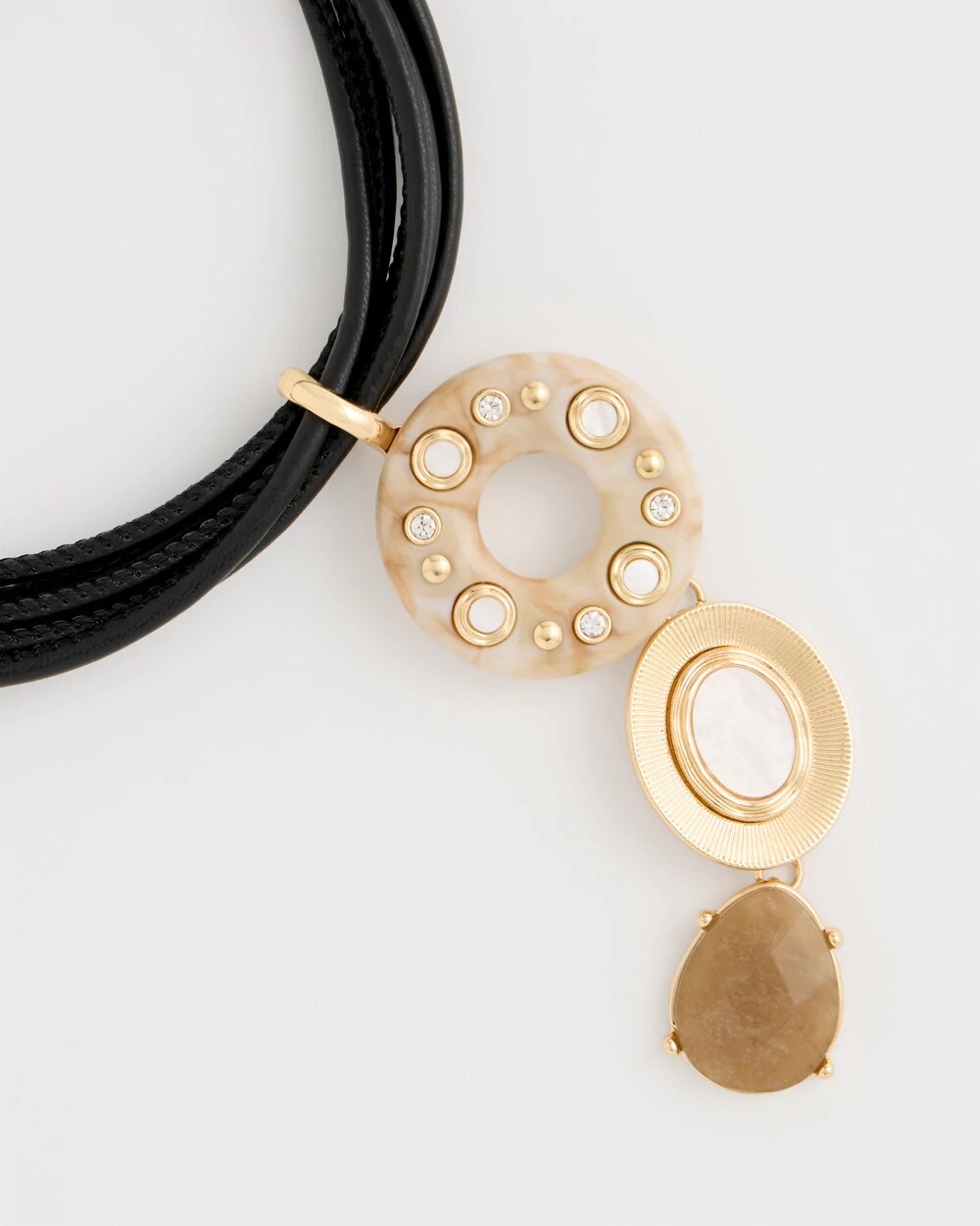 Embellished Linear Corded Necklace