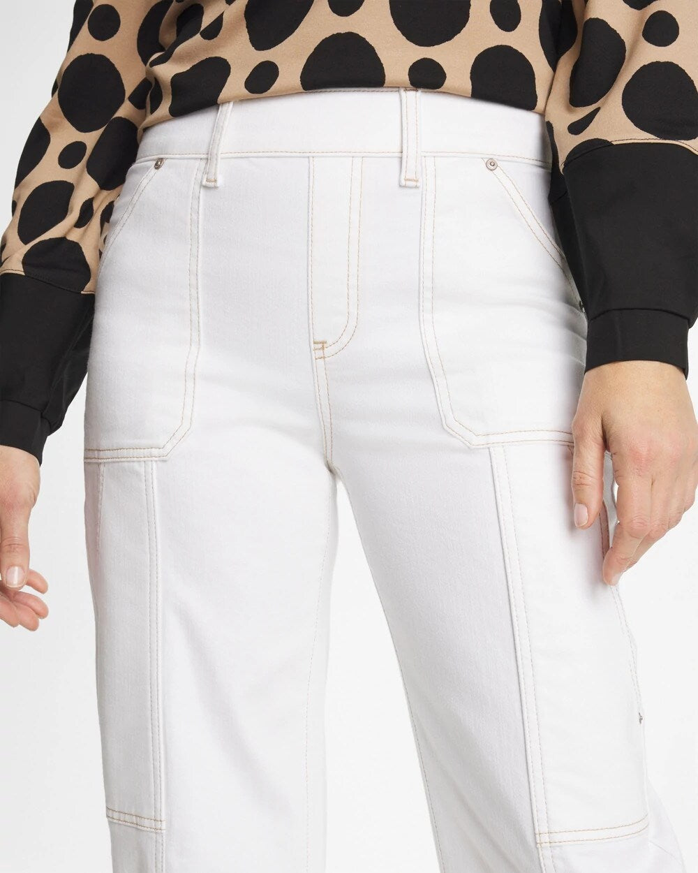 Utility Wide Pull-On Crop Jeans