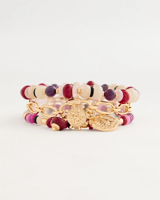 Stretch Set of Three Beaded Bracelets