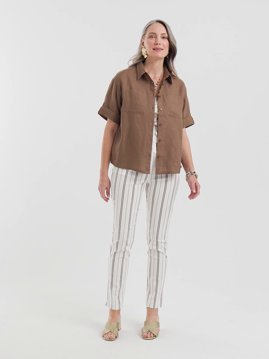 Brigitte Striped Ankle Pants
