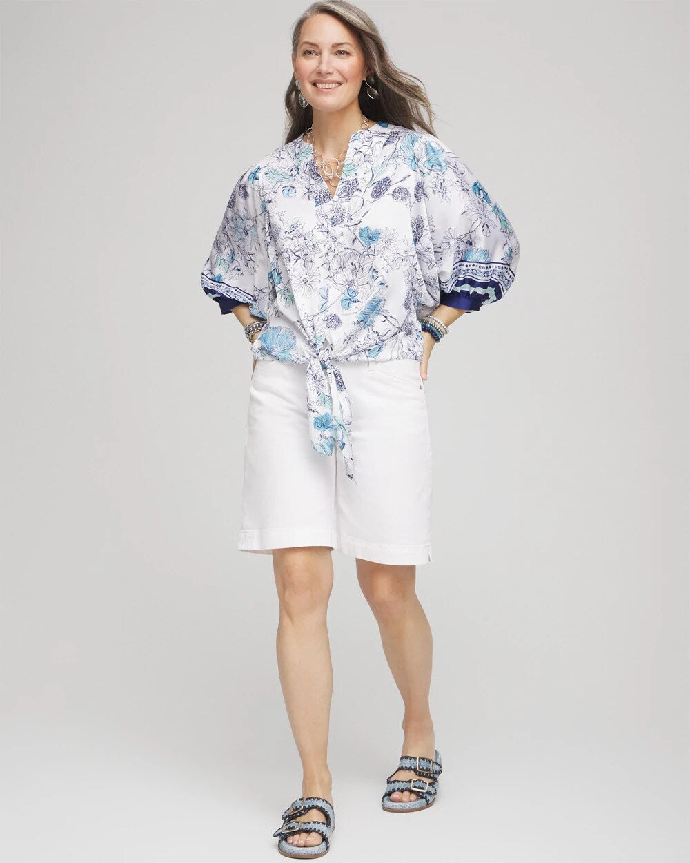 Wildflower Tie-Front Batwing Blouse