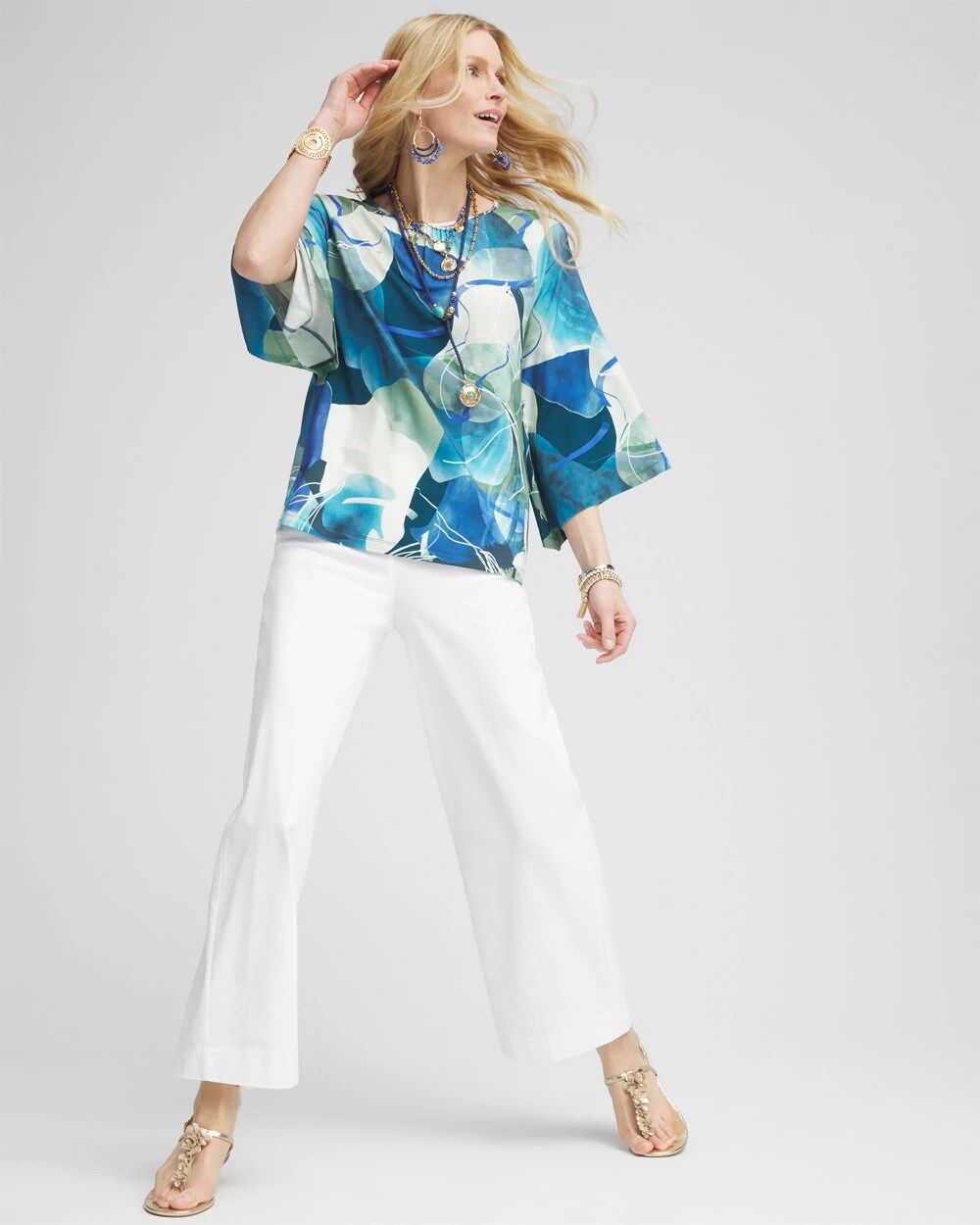 Brigitte Pull-On Wide Leg Cropped Pants