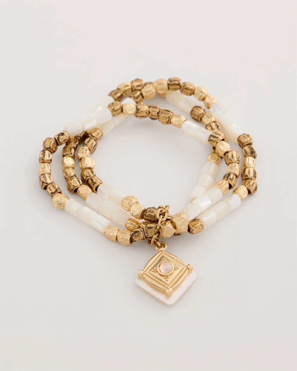 Set of 3 Pearl Treasure Stretch Bracelets