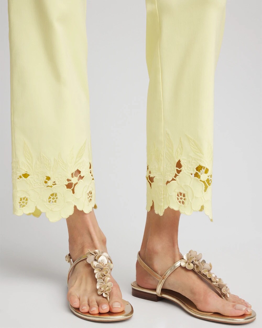 Brigitte Cutout Pull-On Cropped Pants