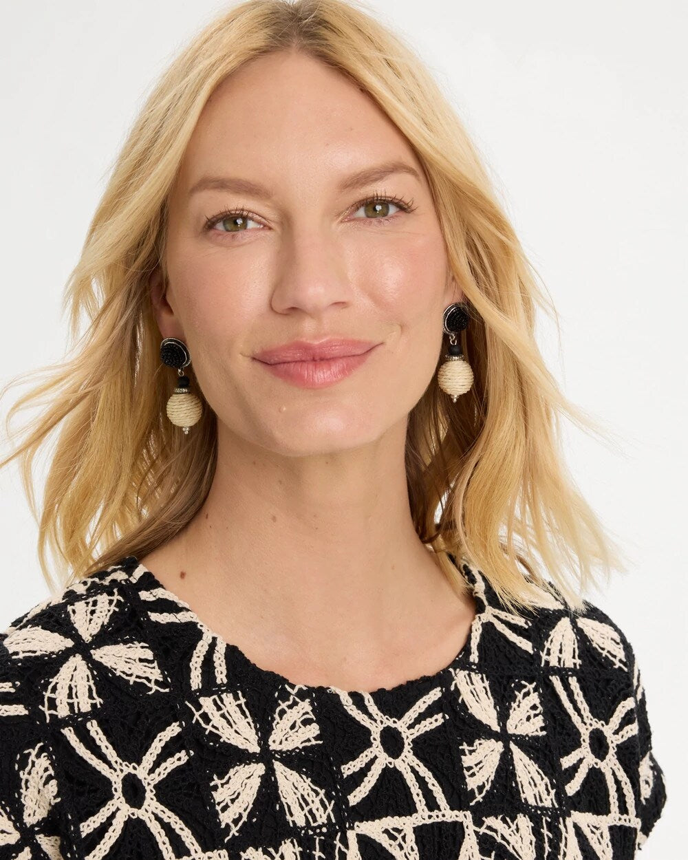 Neutral Wrapped Drop Earrings