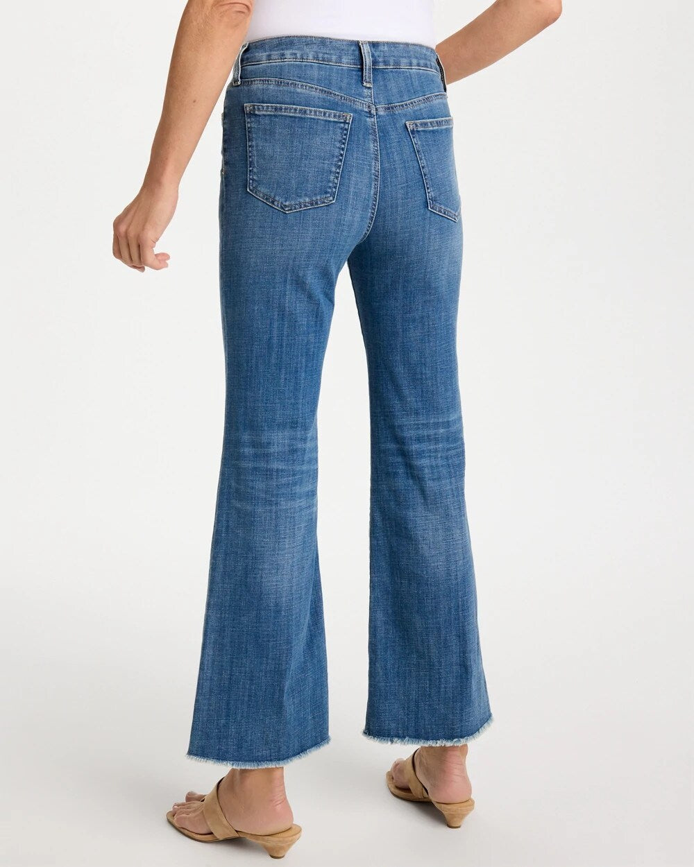 Girlfriend Frayed Flared Jeans