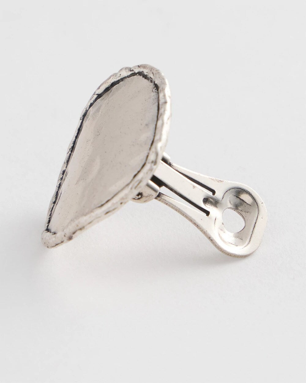 No Droop Silver Tone Clip-On Earrings