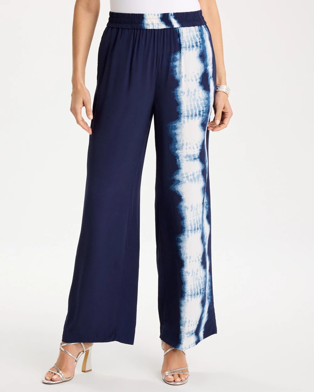 Faux Silk Tie-Dye Palazzo Pants