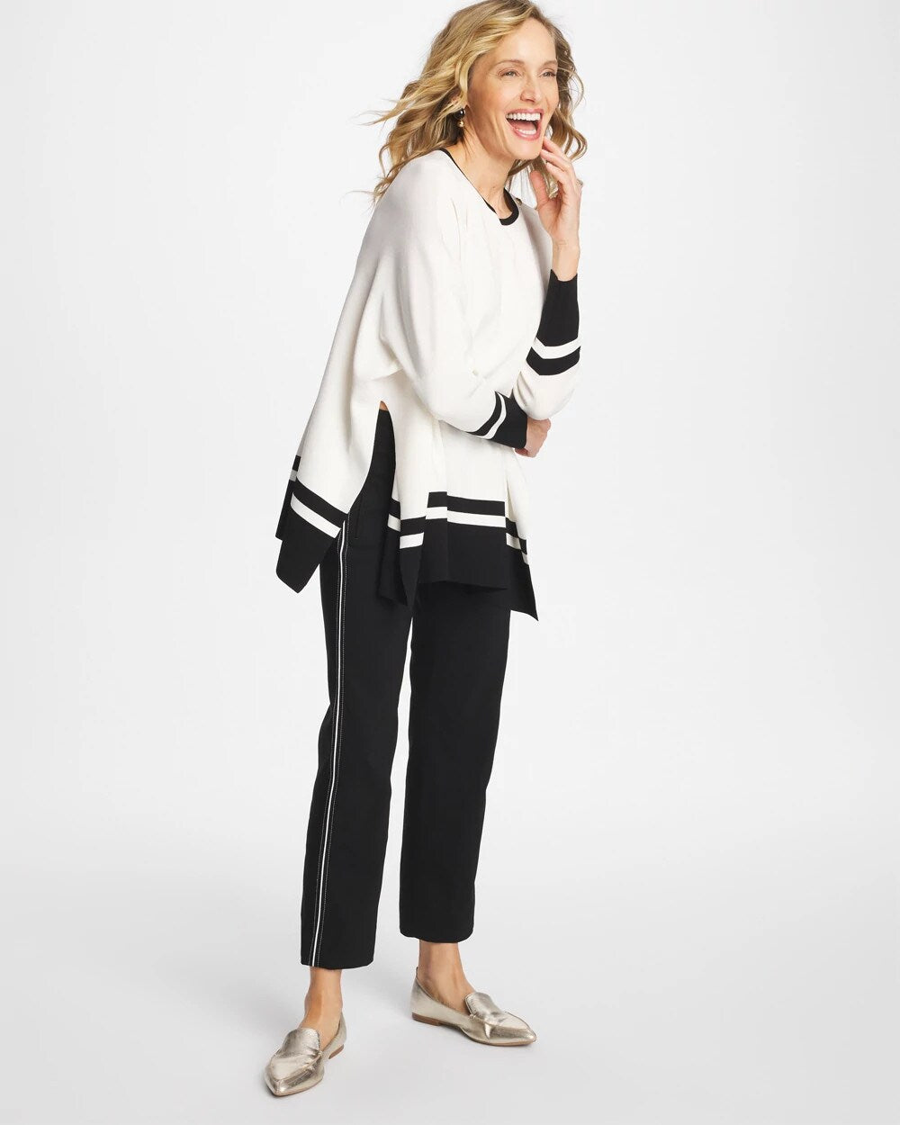Brigitte Piped Straight Cropped Pants